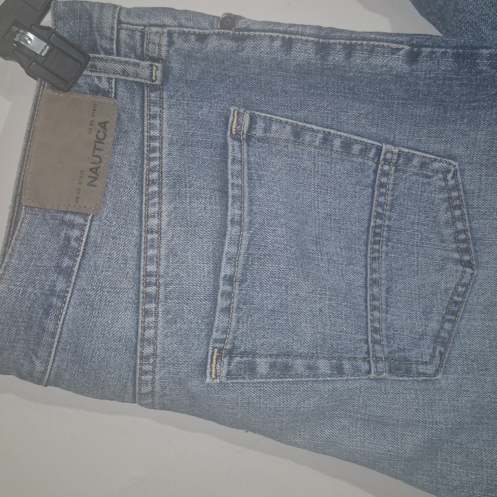 Nautica Jeans Co. Distressed Easy Fit Blue Jeans Straight Fit Size 34x30